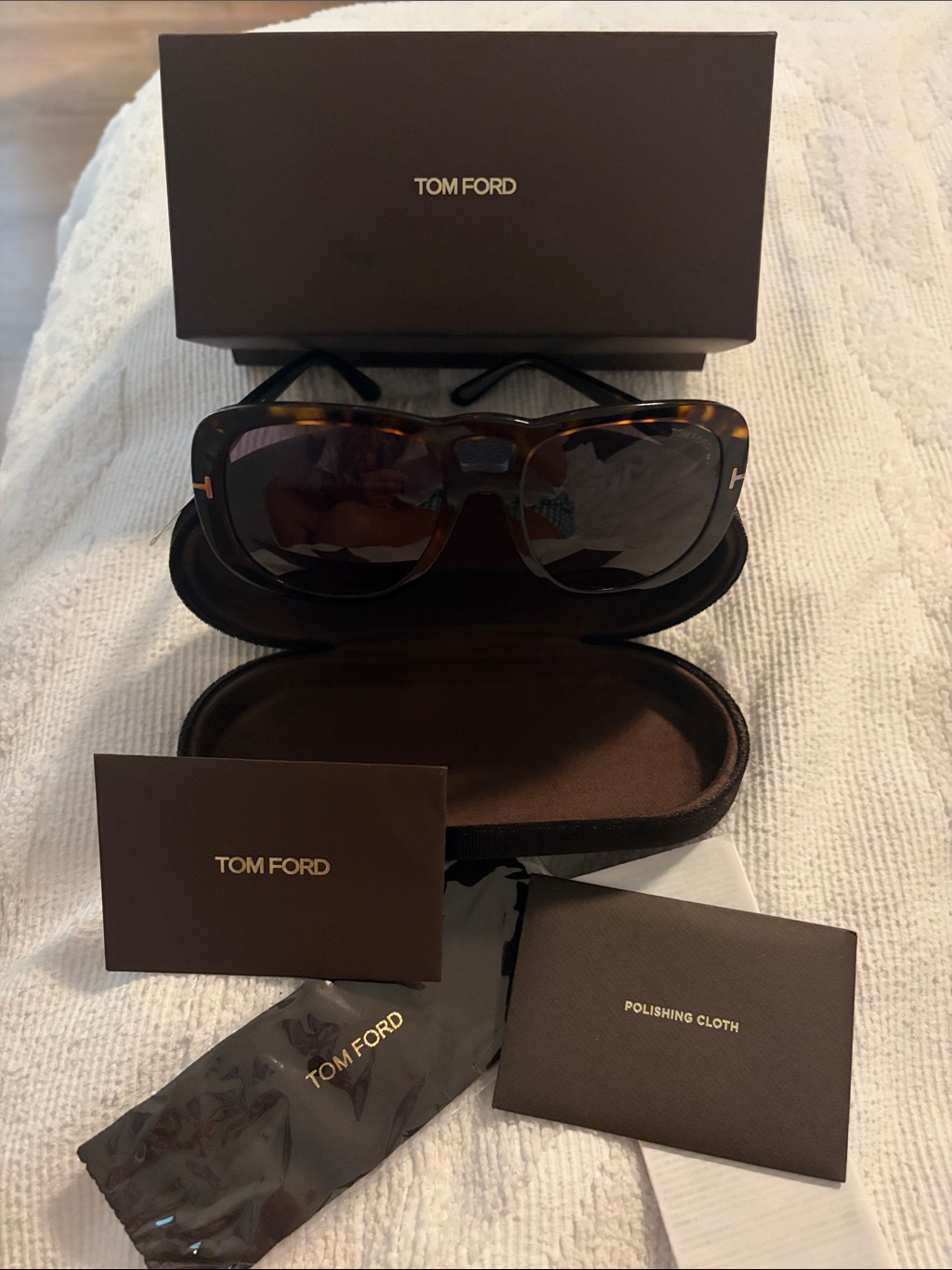 Tom Ford Billie Tortoiseshell Sunglasses With Brown Gradient Lenses Nwt